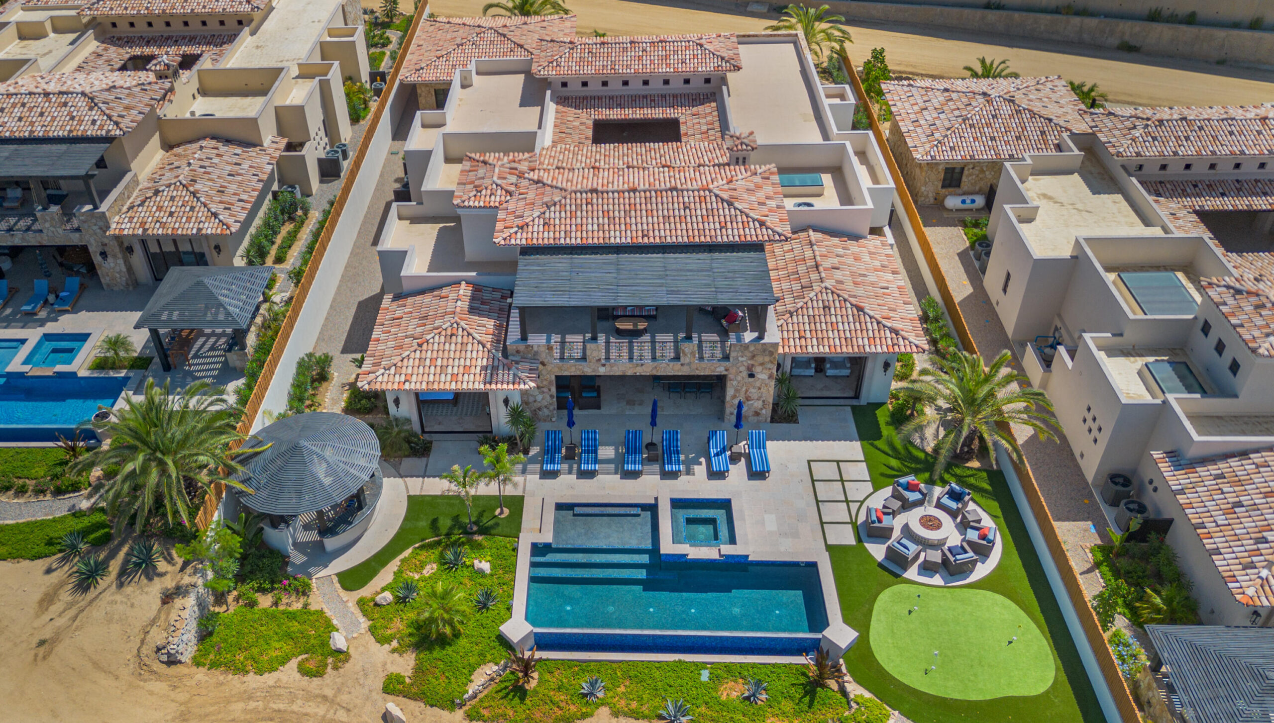 Los Cabos Luxury Brisas Experience coastal luxury in this stunning new-construction residence located within the exclusive gated community of Cabo Del Sol. Positioned on one of the most coveted streets in Las Brisas, this fully funded home offers breathtaking for sale