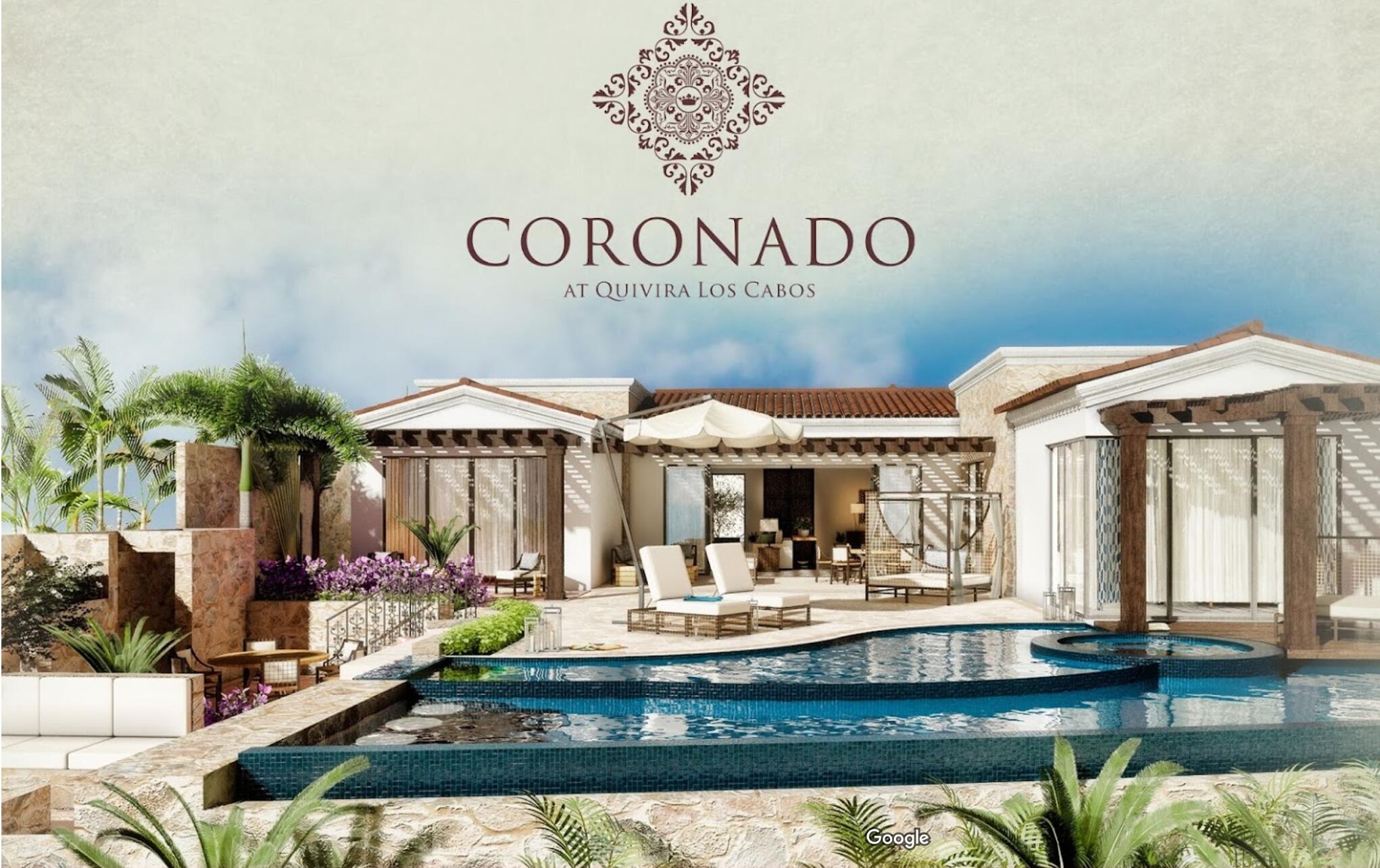 Los Cabos Luxury Coronado The stunning beauty of Quivira Los Cabos and the promise of a simple yet sophisticated lifestyle that offers access to the award-winning Quivira Golf Club, custom residences in a landscape where desert and ocean meet, and a place where your privacy and your family's well-being are guaranteed, are reasons enough for many to want to call Quivira their home.The homes at Coronado have a rich and inviting feel throughout.These single story residences will offer endless opportunities to sit and enjoy unobstructed ocean and golf course for sale
