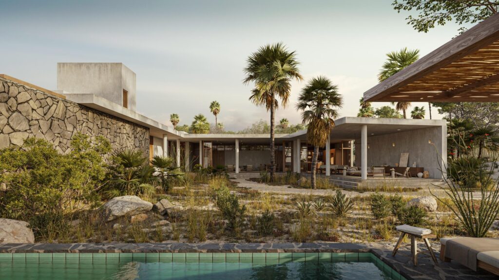 Los Cabos Luxury Park Hyatt Villa Mariposa is a stunning three-bedroom oceanfront retreat designed for those seeking privacy, tranquility, and timeless Baja elegance. Showcasing classic Hacienda-style architecture, the villa features rich wood furnishings, warm finishes, and tasteful pops of color that create an inviting and sophisticated atmosphere throughout.Wake up to the soothing sound of the waves and spend your days enjoying the private pool and hot tub overlooking the Sea of Cortez. The expansive terrace provides the perfect setting for al fresco dining, sunset cocktails, or simply relaxing while watching whales pass by during the season.The gourmet kitchen is equipped with high-end appliances and complemented by a charming breakfast nook. See more... The open-concept living and dining areas seamlessly connect to the spacious terrace, maximizing indoor-outdoor living and capturing breathtaking ocean – Entre Patios-La Huerta # 3, Pacific, Pacific, BS