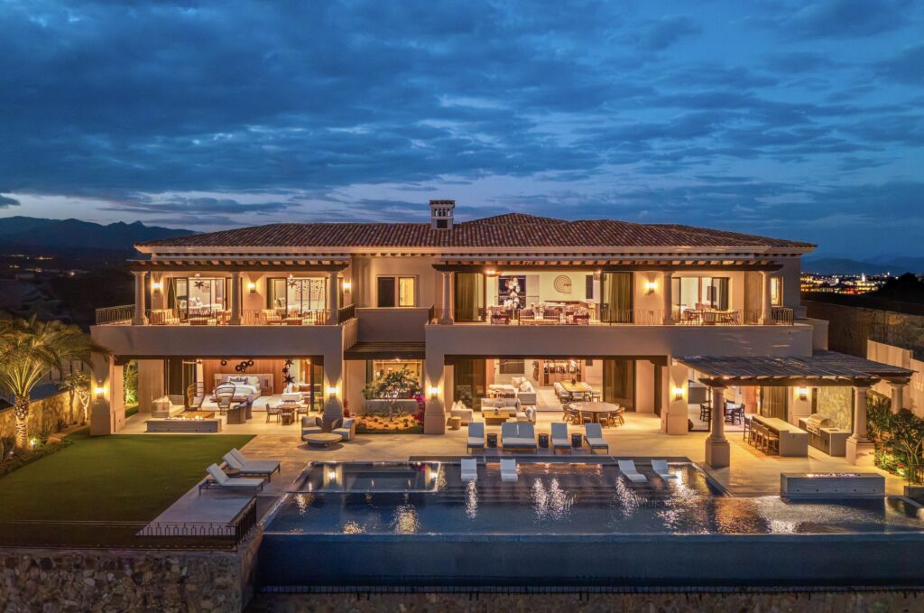 Los Cabos Luxury Park Hyatt Villa Mariposa is a stunning three-bedroom oceanfront retreat designed for those seeking privacy, tranquility, and timeless Baja elegance. Showcasing classic Hacienda-style architecture, the villa features rich wood furnishings, warm finishes, and tasteful pops of color that create an inviting and sophisticated atmosphere throughout.Wake up to the soothing sound of the waves and spend your days enjoying the private pool and hot tub overlooking the Sea of Cortez. The expansive terrace provides the perfect setting for al fresco dining, sunset cocktails, or simply relaxing while watching whales pass by during the season.The gourmet kitchen is equipped with high-end appliances and complemented by a charming breakfast nook. See more... The open-concept living and dining areas seamlessly connect to the spacious terrace, maximizing indoor-outdoor living and capturing breathtaking ocean – Legado 7 Villas Del Mar, San Jose Corridor, San Jose Corridor, BS