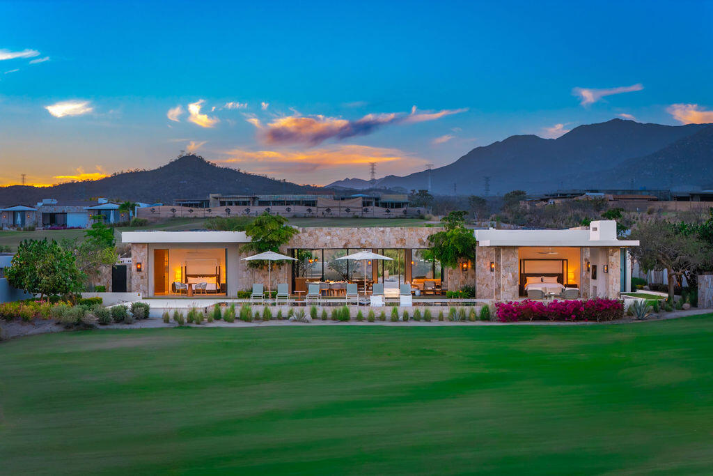 Los Cabos Luxury Section 4- Las Canadas Discover refined indoor-outdoor living at Cañada 9, set within Querencia, San Jose del Cabo's premier private golf community. Soaring beamed ceilings, walls of pocket glass, and luminous marble floors define an open great room that flows effortlessly to the terrace, infinity-edge pool, and stone-clad water feature -- all framed by panoramic Sea of Cortez and mountain for sale