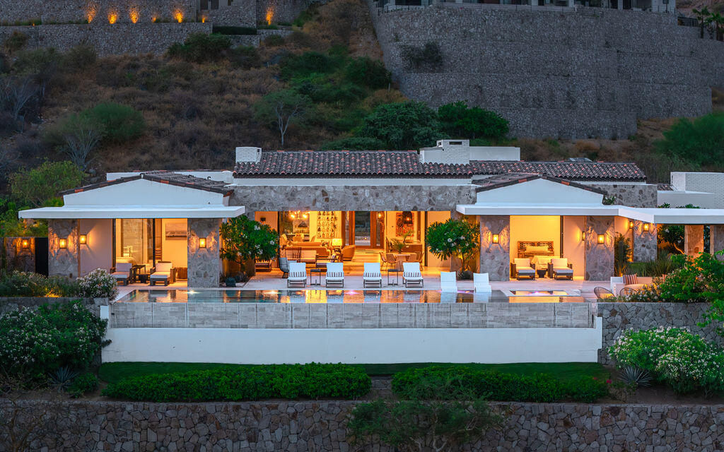 Los Cabos Luxury Section 16- Laderas Perched high within the exclusive gates of Querencia and uniquely situated on 1 and 1/2 lots, Laderas 13 is a stunning custom residence that perfectly blends timeless architecture, privacy, and breathtaking Sea of Cortez – Querencia, Laderas 13, San Jose Corridor, San Jose Corridor, BS