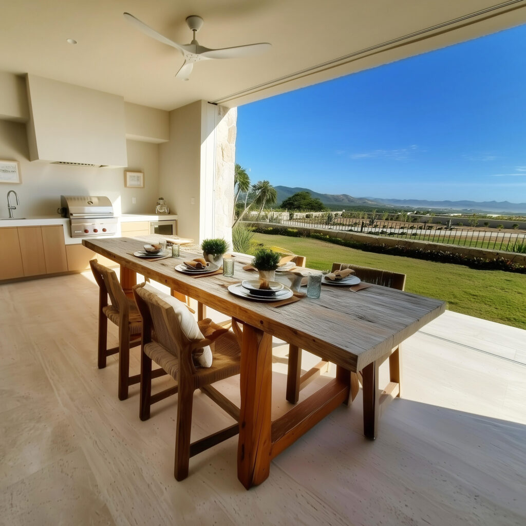 Los Cabos Luxury Section 6- Las Verandas A rare, highly upgraded, fully furnished garden residence in Querencia. Verandas C-101 offers generous living spaces that open to a large private terrace and grassy garden--an uncommon feature within the community. Contemporary architecture and custom-made furniture are paired with a calm, grounding interior designed with natural materials, custom wood furnishings, clay accents, upgraded flooring, and enhanced interior doors throughout. This residence features a fully upgraded kitchen with new appliances and a 42-inch wine cellar, along with thoughtfully finished bathrooms that include double-sink vanities and elevated finishes. Ceiling fans are installed in all bedrooms. A private in-unit elevator gives you direct access to the parking garage below, to your two parking spaces, and an oversized private storage room included with the home. This residence was delivered new with a comprehensive package of builder-selected upgrades totaling – Verandas, San Jose Corridor, San Jose Corridor, BS
